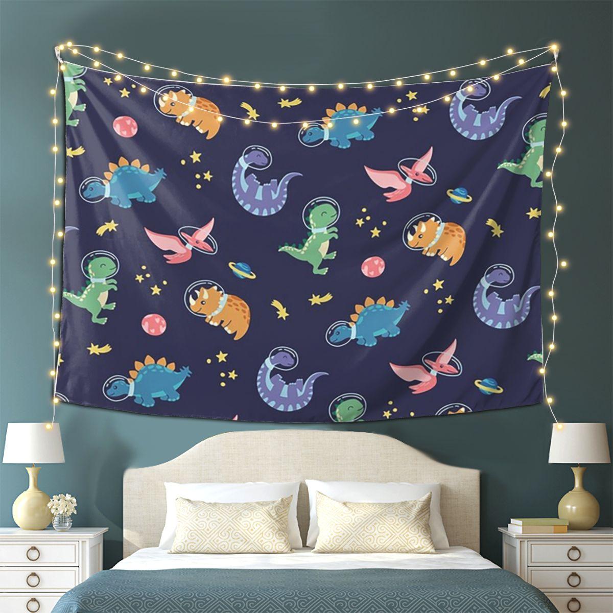 Dinosaur Dinosaurs In Space Tapestry Wall Hanging Aesthetic Home Decoration Tapestries for Dorm Room 100X70CM