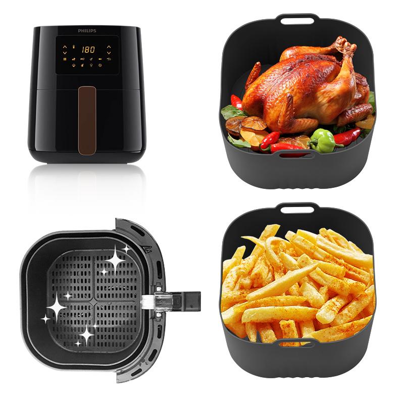 2pcs Silicone Air Fryer Baking Pan with Philips HD9252 HD9200 HD9255 Model Airfryers Gift Home Kitchen Accessories Easy To Clean