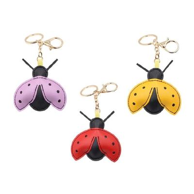 Secure Carabiner Ladybeetle Keychain Lightweight Faux Leather For Keys Travel Outdoor