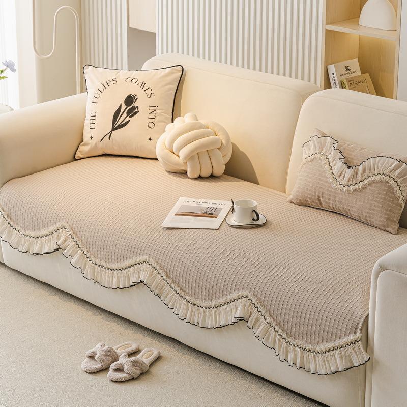 Light Luxury High-End Sofa Cushion Universal In All Seasons  New Cream Wind Special-Shaped Irregular Straight Row Cover Cloth Seat Cushion