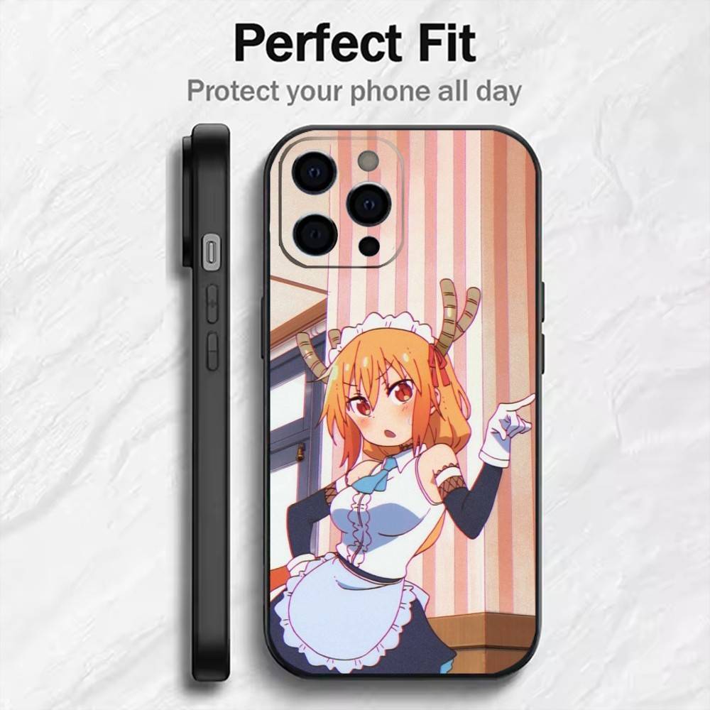 

Tohru D-Dragon M-Maid Phone Case For iPhone17,16,15,14,13,12 Plus,Max Soft Silicone Black Cover iPhone17