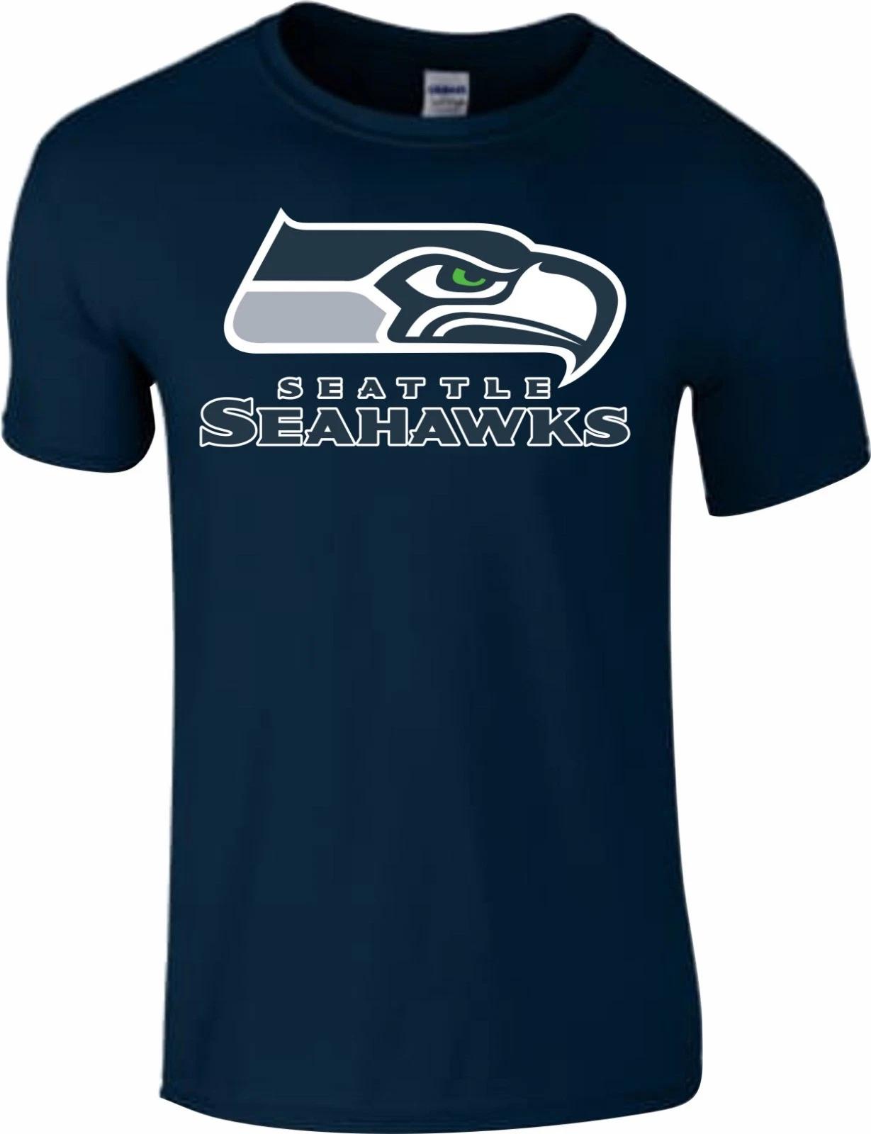 Seattle Seahawks NFL T-shirt Tops Tees Unisex Mens Kids Boys Ladies Women Top S
