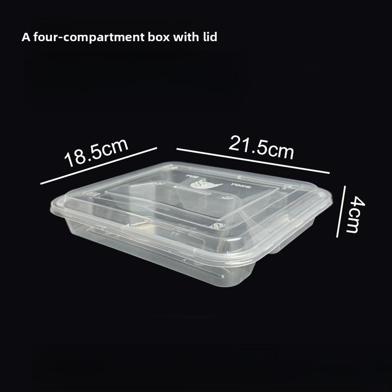 

4 Compartment Disposable Food Container Takeout Lunch Box Commercial Rectangle Meal Box 50pcs