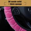 Plush Steering Wheel Cover Super Soft and Warm In Winter Elastic Embossed Handle Cover