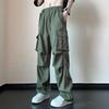 Overalls Men's Summer New High Street Ins Tide Brand Loose Straight Pants Teen Fashion Drawstring Casual Pants