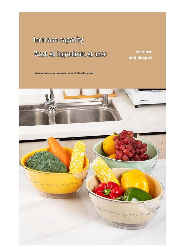 Multifunctional Transparent Drain Basket: Versatile Veggie & Rice Washing Basin with Sieve