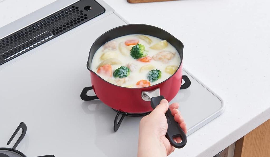 Thermos Durable Series Cook Pan 18cm IH R Red, Compatible, KNA-018S