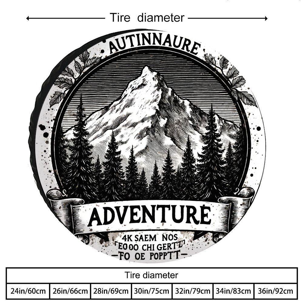 Mountain Adventure Vintage Tire Cover Polyester Durable Waterproof Outdoor Spare Wheel Protector