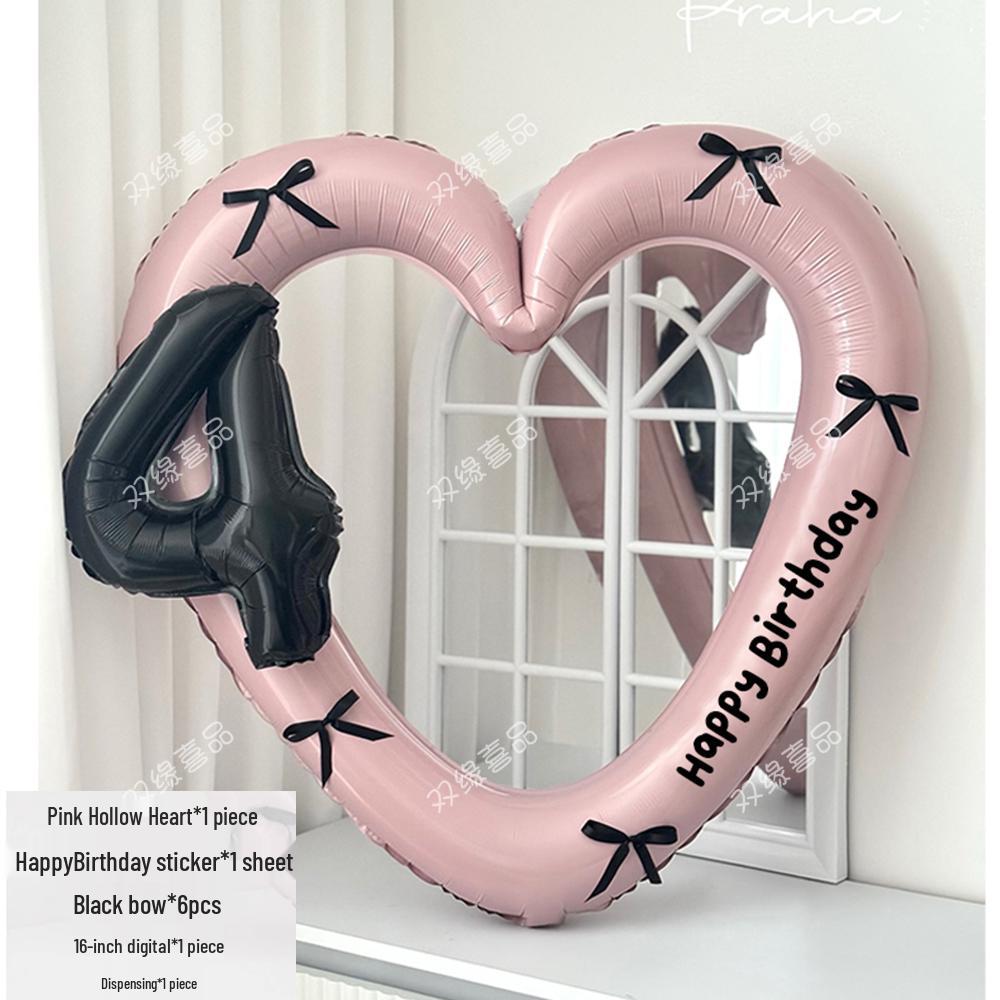 Pink Heart Cutout Balloon Photo Frame for First Birthday & Milestone Celebrations