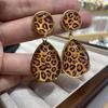 American Retro Water Drop Leopard Print Earrings Personalized Fashion Trend Resin Earrings Versatile Temperament Spice Girl Earrings