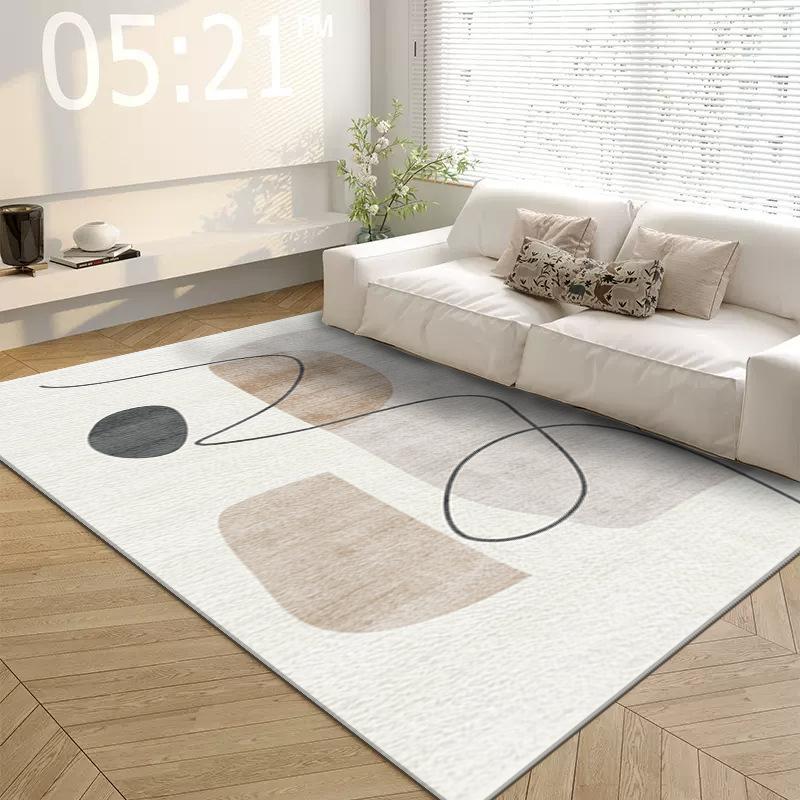 Simple Geometric Lines Imitation Cashmere Carpet Planting Bedroom Velvet Flat Replacement Bedside Blanket Tatami Floor Mat Living Room Table Blanket
