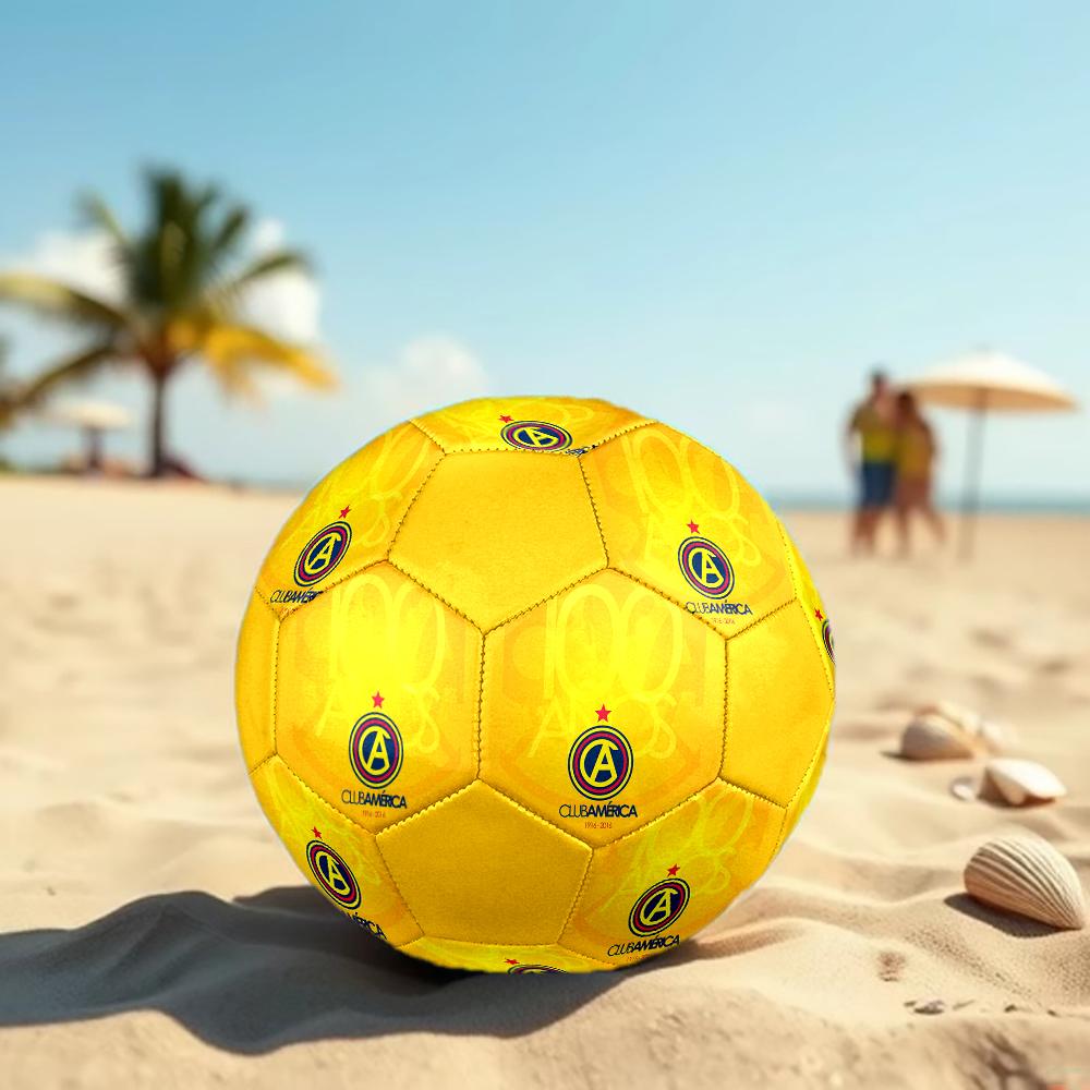 Club America Logo Soccer Ball, Colorful, Suitable for All Ages, Machine-stitched, PVC Material, Competition Grade, Durable and High Bounce