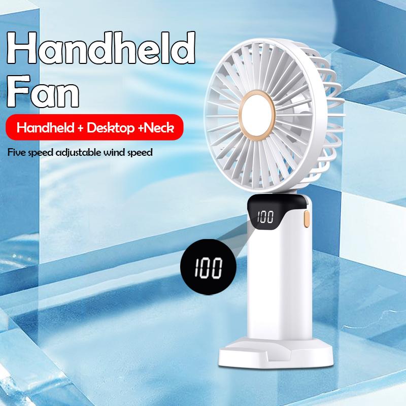 Portable Mini Fan USB Outdoor Handheld Fan with Desktop Phone Holder 3Wind Adjustments Long Working Life Multi-function Mini Fan