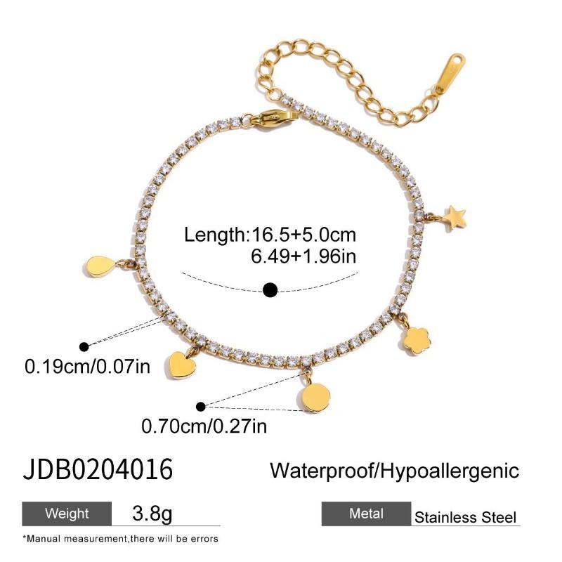 Stainless Steel Zirconia Bracelet - Elegant and Luxurious Women's High-end Jewelry, Titanium Steel Hand Accessory