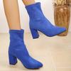 2026 Autumn Women's Suede Chunky Heel Ankle Boots - High Fashion Short Boots