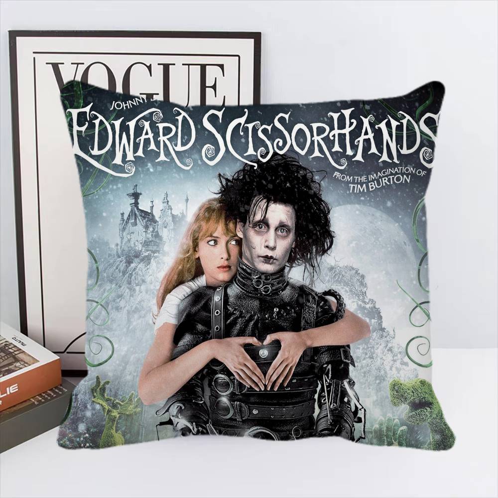 Edward Scissorhands Movie Pillow Case Square Pillow Bedroom Sofa Leisure Comfort Cushion Home Decoration