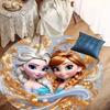 1pc Frozen Elsa and Anna Round Area Rug , Playroom Bedroom Living Room Indoor Decor Rug , Perfect for Leisure Areas , Bedside , Cloakroom ,