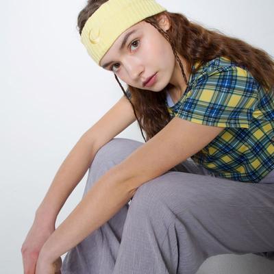 FAKEMAMA MOON LOGO HAIR-BAND_YELLOW