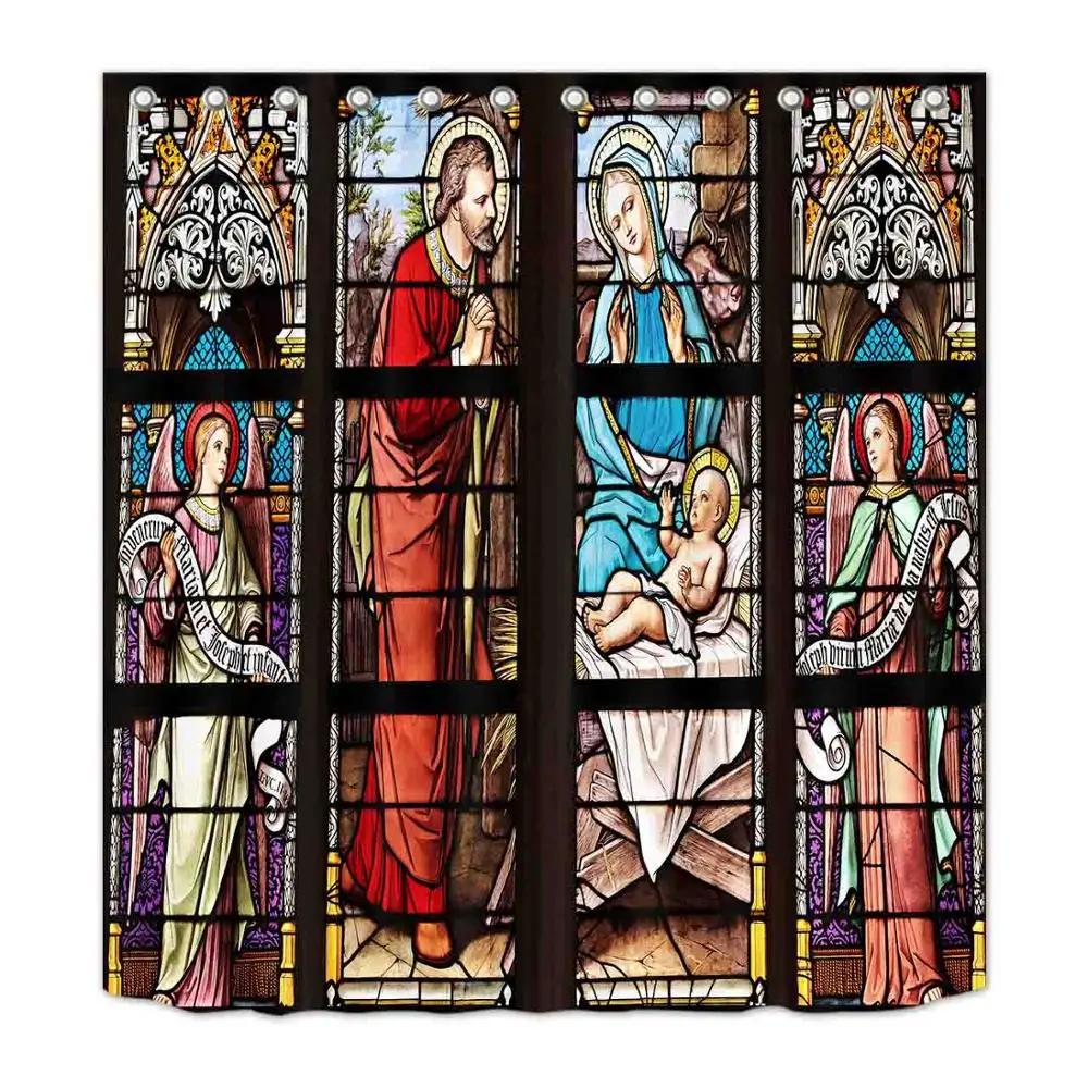 Jesus And His Disciples Shower Curtain Bible Stories Bathroom Waterproof Mildew Resistant Polyester Fabric For Bathtub Decor