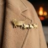 Fashion Cute Cat Family Brooch Minimalist Backpack Brooch Vintage Animal Pin  Scarves