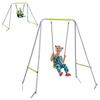 Swing Set 2-in-1 Swing for Baby 5-Point Safety Harness Indoor Outdoor Green