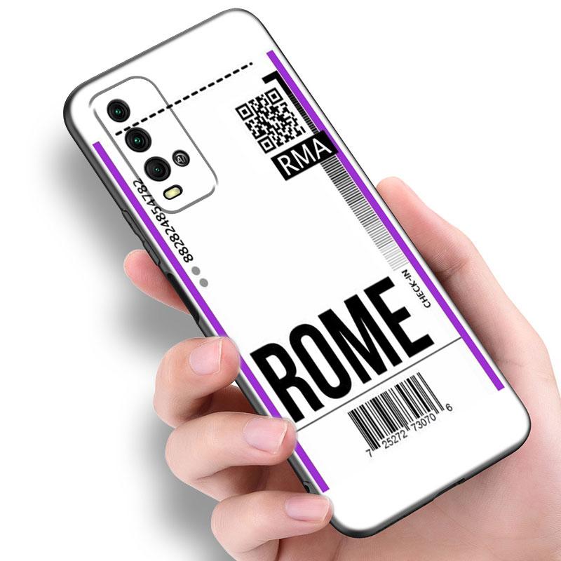 Travel Ticket Label Paris Phone Case For Xiaomi Redmi Note 5 6 9T K20 K40 K50 Pro 7A 8A 9A 9C 9i 10A 10C A1 S2 TPU Black Cover