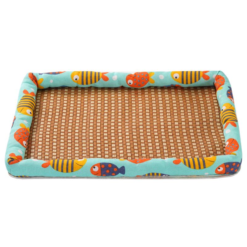 Pet Cooling Mat: Summer-Ready Nest for Cats & Dogs - All-Season Rattan Bed.