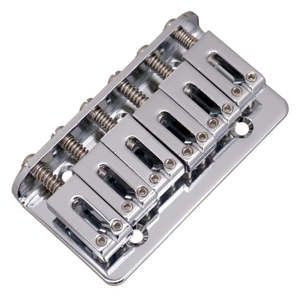 Electric Guitar Saddle Bridge with Screws Wrench 6 String Metal Fixed Hardtail Saddle Bridge Top Load Guitar Tailpiece