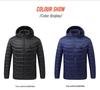 Neue beheizbare Baumwolljacke mit vier Zonen und Kapuze, warme elektrische Outdoor-Unisex-Jacke