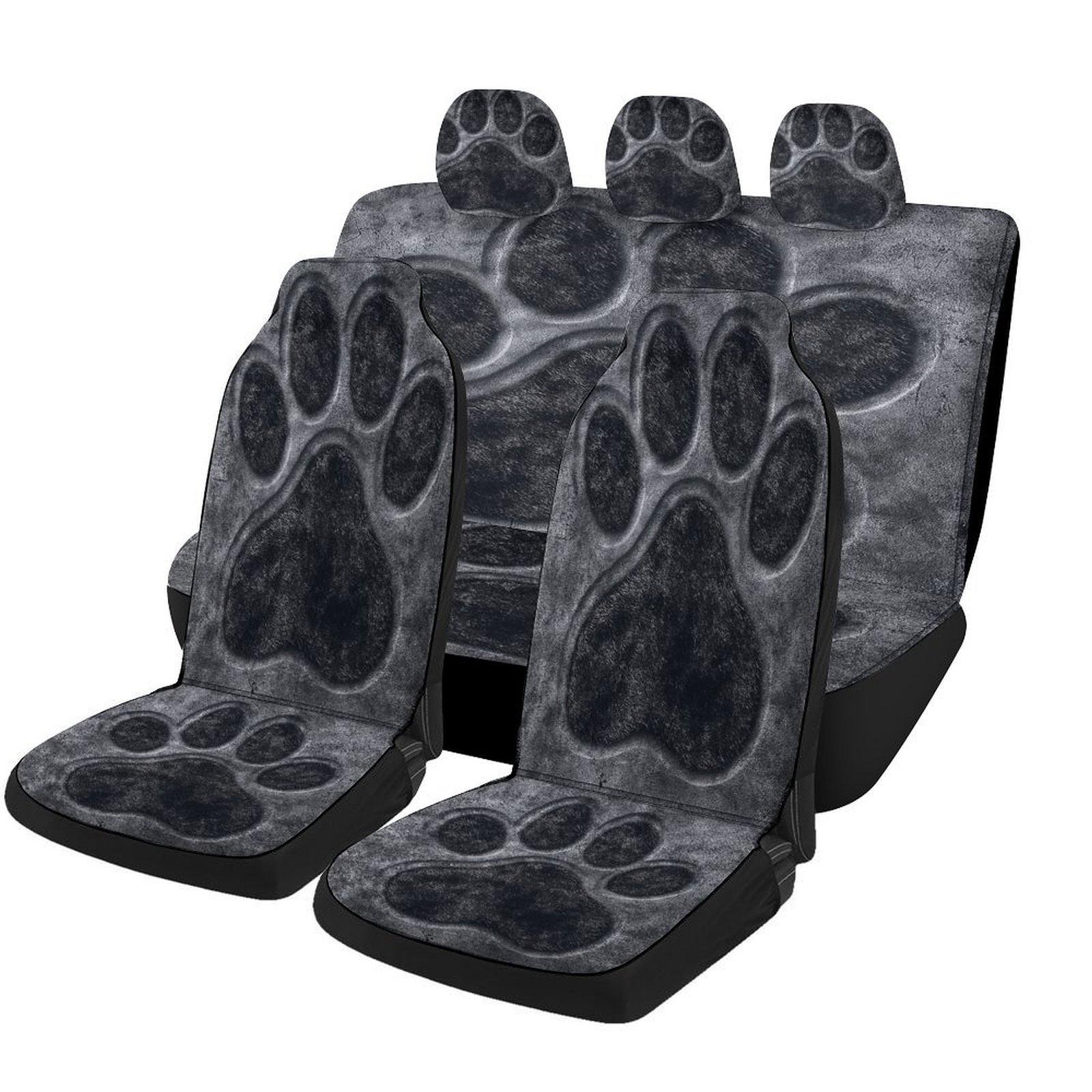 

Paw Print Themed Car Seat Cover Set For Most Cars, Decorative Trendy High-Quality Car Seat Protector Covers Full Set, Universal