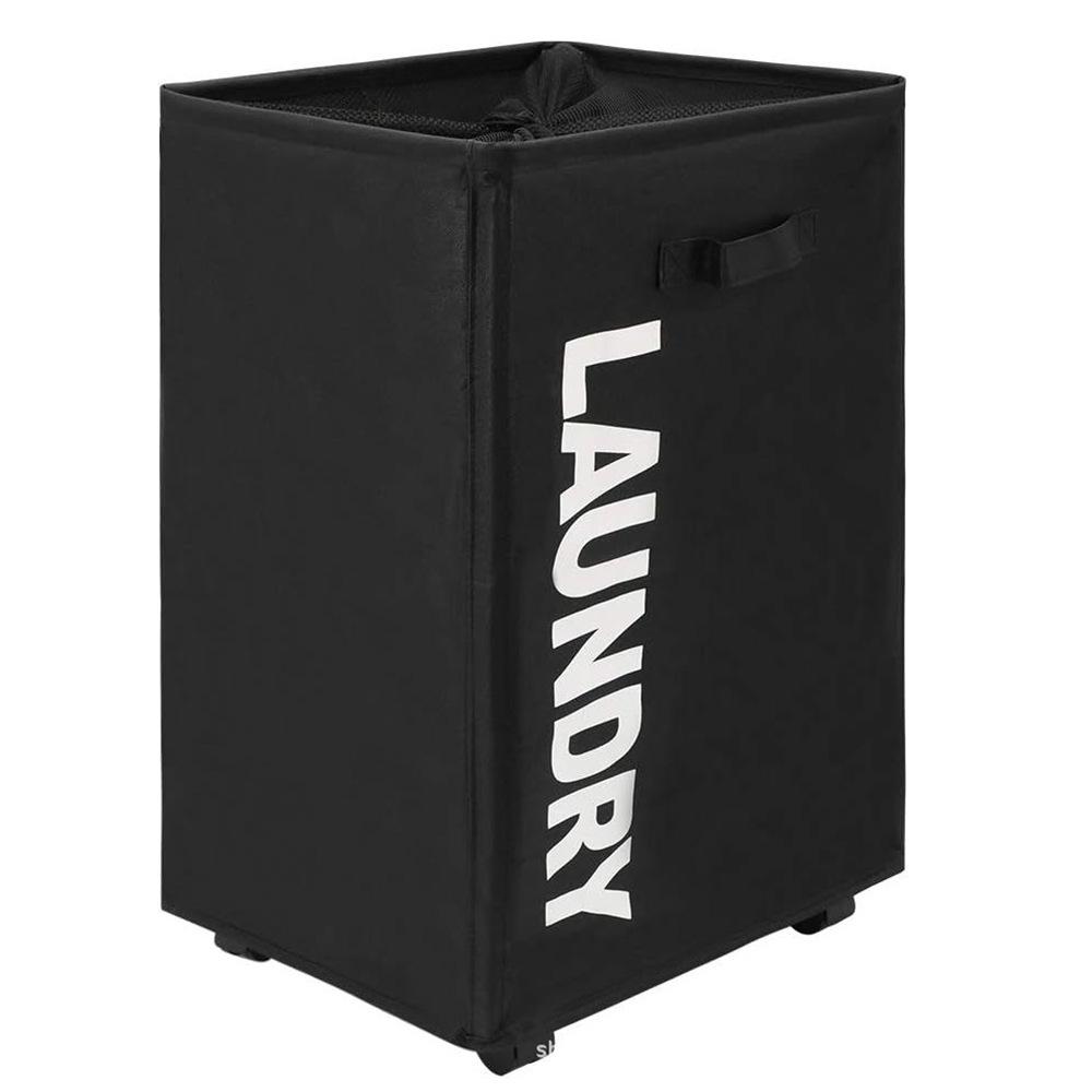 Foldable Oxford Cloth Storage Basket with Wheels - Yoga Mat & Laundry Holder for Bedroom Crevices