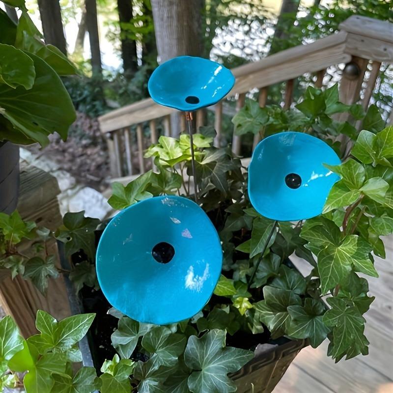 Mini Poppy Flower Stakes Bee Cups