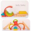 Beechwood Rainbow Stacking Blocks: Educational Toy for Color and Shape Recognition in Kindergarten Children