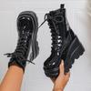 Autumn and winter heel heel heightening shoes muffin sole Martin boots Autumn and winter British style short boots short boots