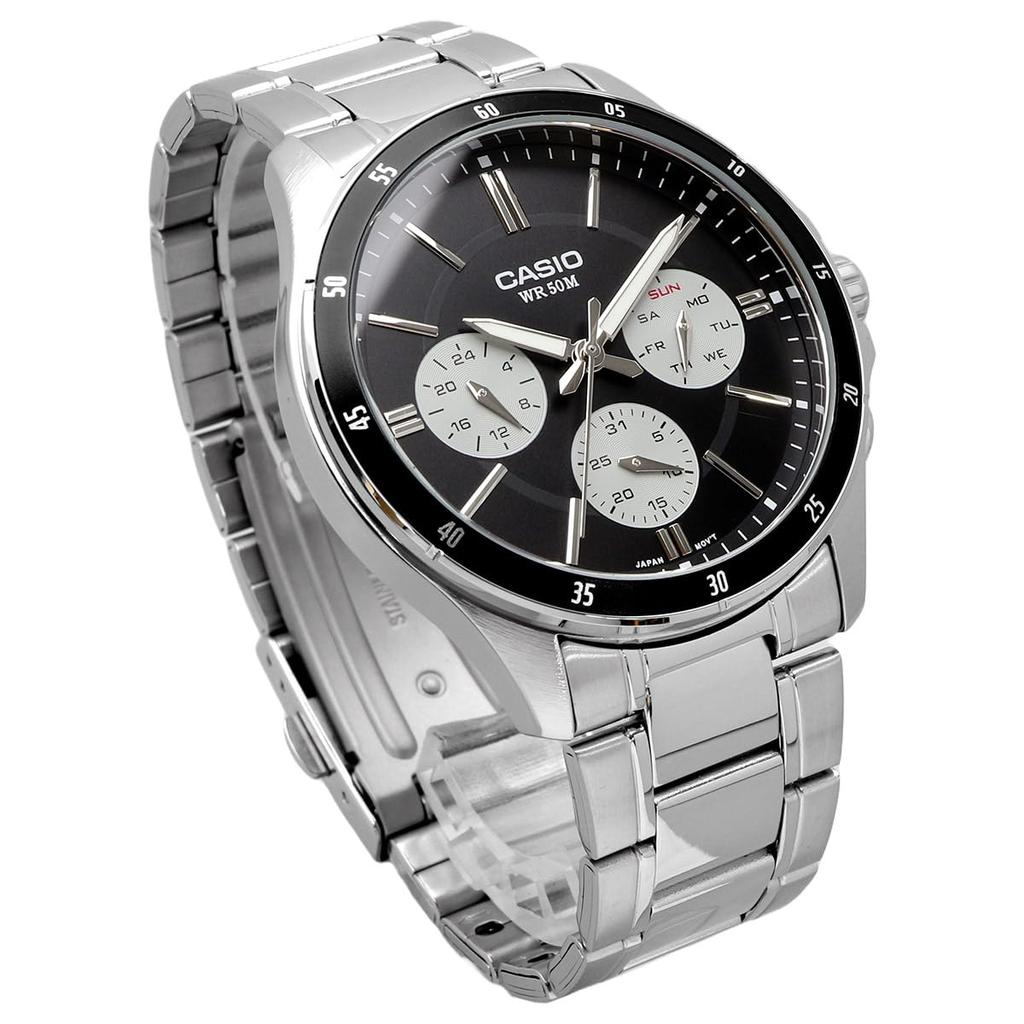 CASIO Standard Quartz Men's Watch MTP-1374D-1A3V Multi-Axis 24-Hour Display Black