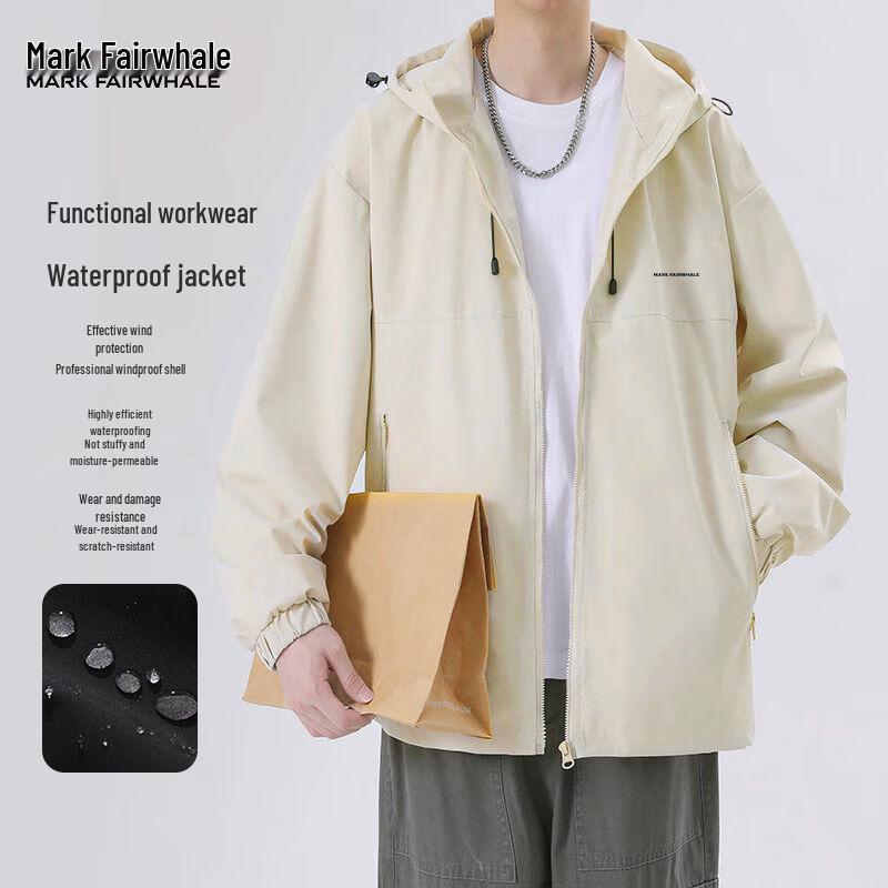 Mark Fairwhale Men's Windproof Hooded Techwear Jacket