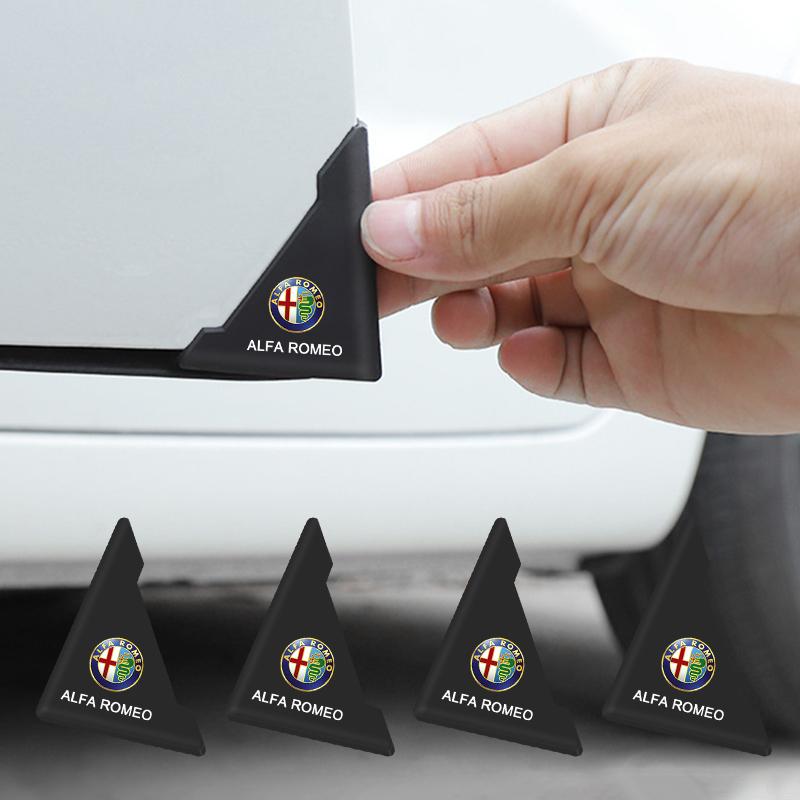 OXQI9 2pcs Auto Logo Car Door Guard Edge Corner Protector For Alfa Romeo Mito Brera 147 Giulietta 159 156 Stelvio Sportiva Giulia