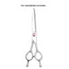 Professional Pet Grooming Scissors Set 6.5 Inch Stainless Steel Flat Curved Tooth Fishbone Fluffy Thinning Shears Dogs