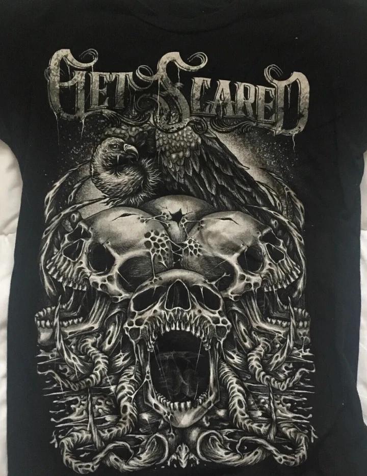 Get Scared Band black cotton short sleeve T shirt Full Size S-5XL M