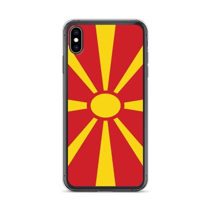 Coque iPhone - Macédoine du Nord - XS Max - Souple - Multicolore - Design Drapeau