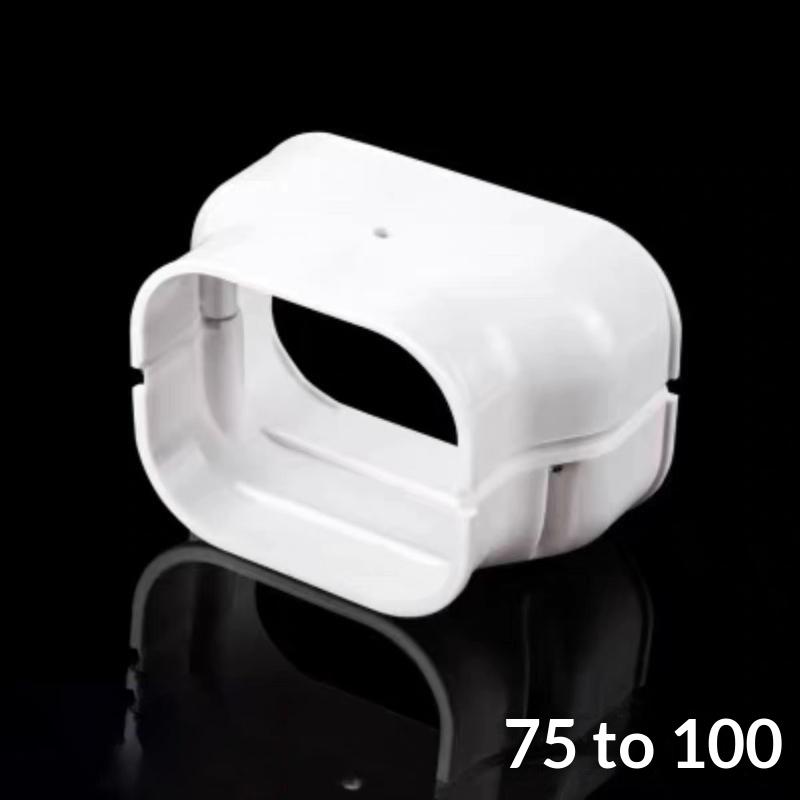 75*65Mm Air Cond Lineset Cover System Pvc White Coupling End Cap Cover Flat Elbow Easy To Install Wall Entry Mouth Air Cond Pipe