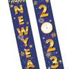 1 Pair Happy Year Porch Sign Hanging Banners Decorations Photo Props Ornament Party for