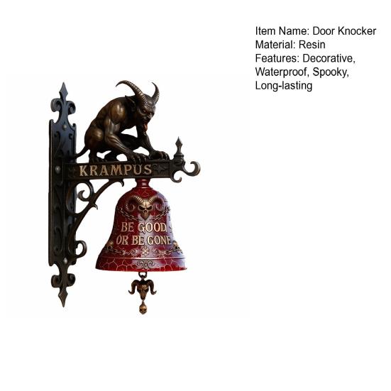 Krampus Door Knocker Decorative Halloween Doorbell Waterproof Gothic Door Knocker for Porch Garden Dark Home