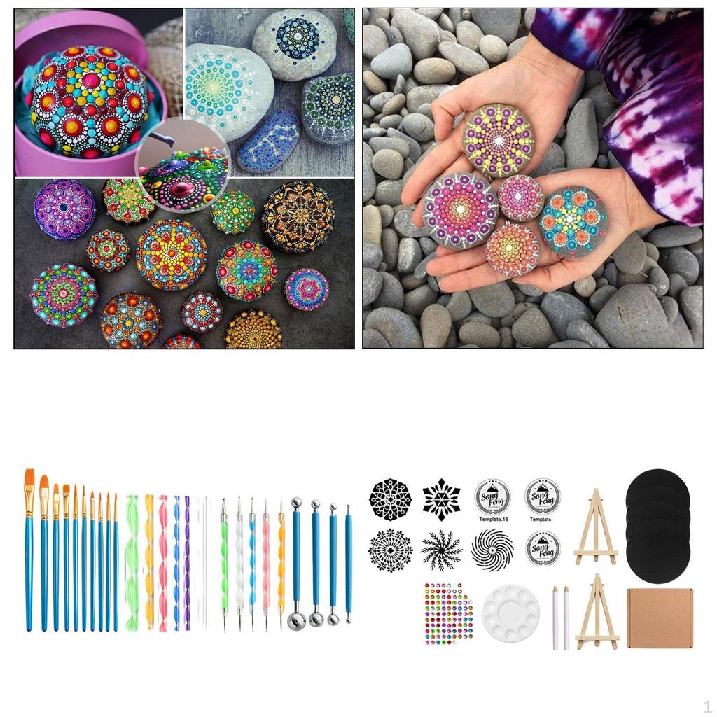 Set Completo di Strumenti per Dot Painting Mandala per Dipingere Rocce Decorazioni per la Casa Disegno Artistico