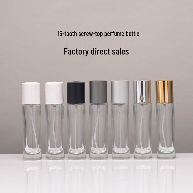 10ml Screw-Top Cylindrical Perfume Bottle & 15ml Snap-On Press Spray Cosmetic Sample Bottle