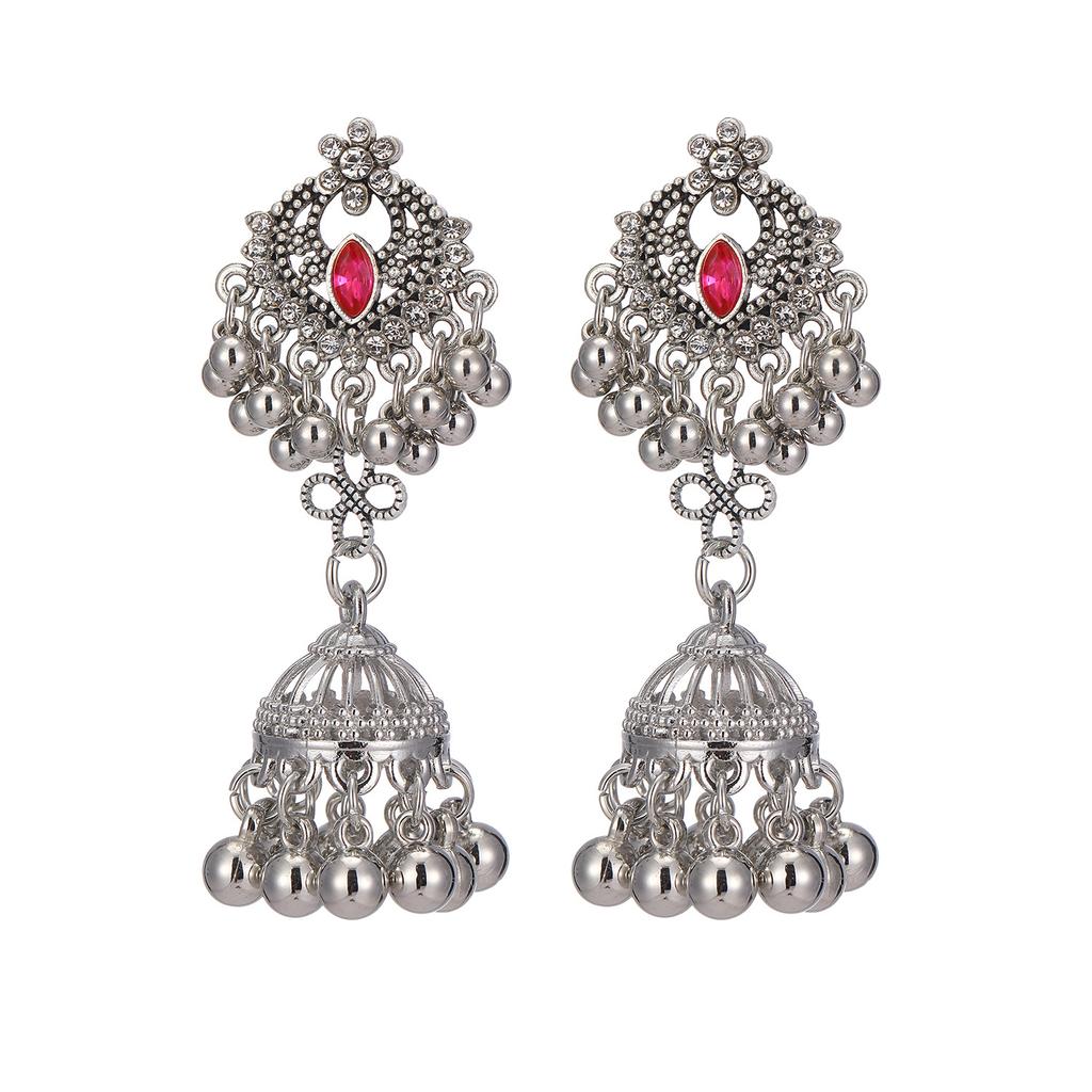 Retro Ethnic Style Versatile Earrings Femininity Bohemian Vacation Fringed Earrings European and American Exaggerated Earrings