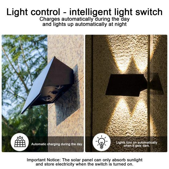 Solar Wall Light, Garden Solar Wall Light, Waterproof Outdoor Fence Light, Auto On/Off Wall Lamp for Yard Front Porch Decoration