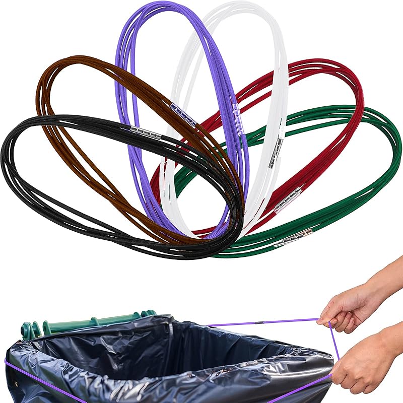 Riakrum 6 Pieces Trash Can Rubber Bands, Suitable for 60-98 Gallon Trash Cans,Perimeter from 102 Inches to 150 Inches Large Multi-functional Rubber