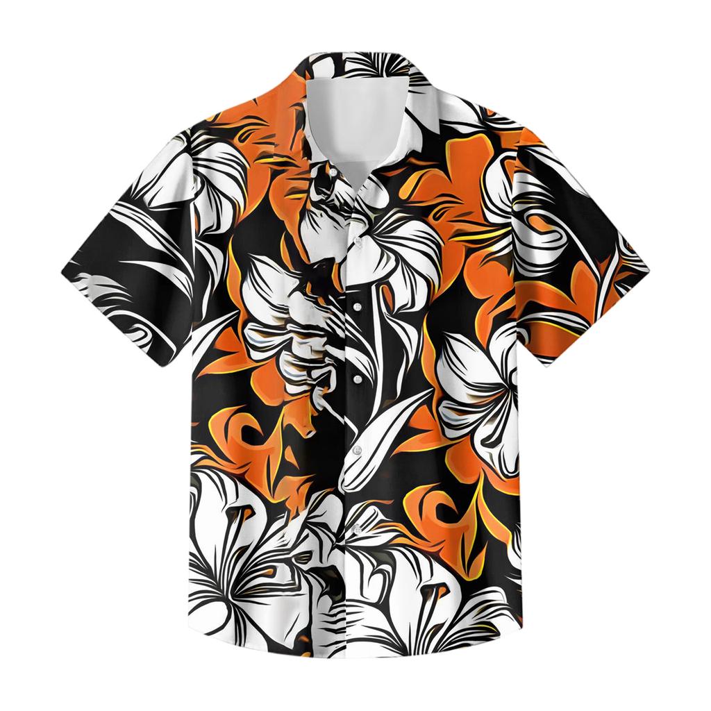 Men's Casual Fashion Printed Short,Sleeve Shirt