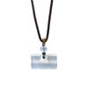 Longevity Natural Ice Chalcedony Jade Pendant Necklace Unisex Agate Peace Lock Ornament